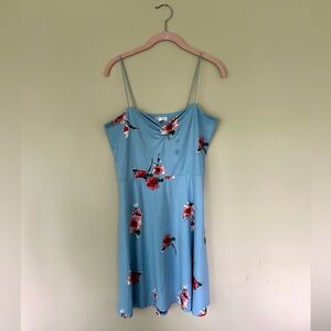 Sociallite flowy blue floral dress. Size Large